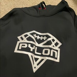 Pylon Black Hoodie with Silver Logo